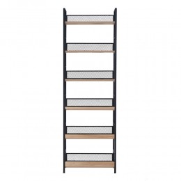 NEST ΒΙΒΛΙΟΘΗΚΗ ΦΥΣΙΚΟ ΜΑΥΡΟ 60x28xH187cm
