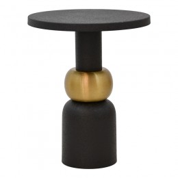 Βοηθητικό τραπέζι Enville Inart μαύρο-χρυσό μέταλλο Φ51x62.5εκ 287-000001