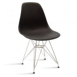 Καρέκλα Adelle pakoworld PP μαύρο-inox πόδι 46x55x81εκ 292-000012