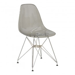 Καρέκλα Adelle pakoworld PP διάφανο γκρι-inox πόδι 46x55x81εκ 292-000015