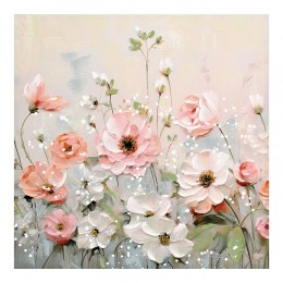 Πίνακας σε καμβά Rozy I Inart 80x3x80εκ 296-000043