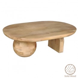Τραπέζι σαλονιού Kane Inart φυσικό μασίφ ξύλο ακακίας 110x72x38εκ 297-000003