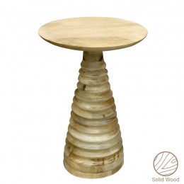Βοηθητικό τραπέζι Souler Inart φυσικό μασίφ mango ξύλο Φ38x56εκ 297-000007