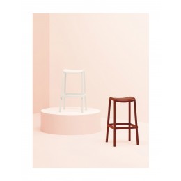 Dome 267 σκαμπό bar white PP 43x41,5xH65(21)cm