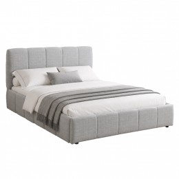 ΚΡΕΒΑΤΙ ΔΙΠΛΟ ΜΕ ΑΠΟΘ.ΧΩΡΟ ENYA HM763.03 ΑΝΟΙΧΤΟ ΜΠΕΖ ΥΦΑΣΜΑ --ΓΙΑ ΣΤΡΩΜΑ 160x200εκ