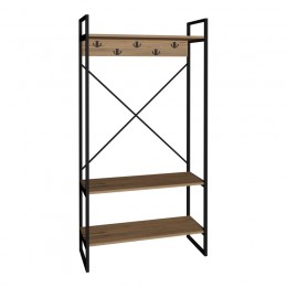 Έπιπλο εισόδου Levento pakoworld oak με μαύρο μεταλλικό σκελετό 88x34x180εκ