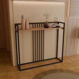 Κονσόλα Convida pakoworld oak με μαύρο μεταλλικό σκελετό 100x25x90εκ
