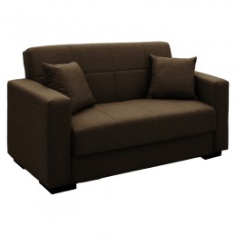 Καναπές-κρεβάτι με αποθηκευτικό χώρο διθέσιος Vox pakoworld ανοιχτό καφέ ύφασμα 155x85x80εκ 328-000015