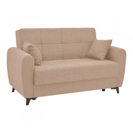 Καναπές-κρεβάτι με αποθηκευτικό χώρο διθέσιος Lincoln pakoworld μπεζ ύφασμα 165x85x90εκ 328-000019