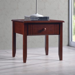 Κομοδίνο Juliene με συρτάρι καρυδί rubberwood 50x44x46εκ 330-000017
