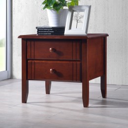 Κομοδίνο Juliene Ι με συρτάρια καρυδί rubberwood 50x44x46εκ 330-000018