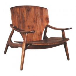 Πολυθρόνα Brazin pakoworld καρυδί teak ξύλο 72x71x77εκ 335-000002