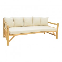 Καναπές Roziana pakoworld φυσικό teak ξύλο 210x100x80εκ 335-000021