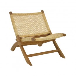 Καρέκλα Jerenze pakoworld φυσικό teak ξύλο-φυσικό rattan 65x78x68εκ 336-000010