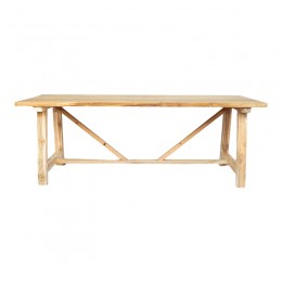 Τραπέζι Luxous pakoworld teak ξύλο σε φυσική απόχρωση 220x100x78εκ 338-000001