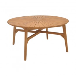 Τραπέζι Colen pakoworld teak ξύλο σε φυσική απόχρωση Φ150x75εκ 340-000010