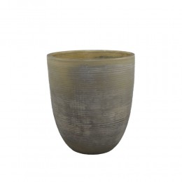 Stripes Βάση Ρεσώ Γυάλινη Γκρι/Λαδί 10xY11cm