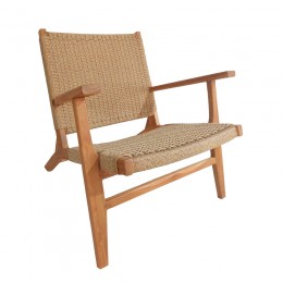 Πολυθρόνα Crosy pakoworld teak ξύλο σε φυσική απόχρωση 71x81x75εκ 343-000003