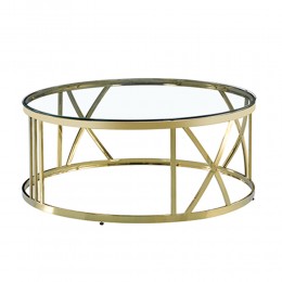 Goldea Coffee Table Χρυσό Διάφανο D100xH43cm 04-0414