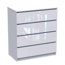 Συρταριέρα Dicama pakoworld mdf σε λευκη glossy απόχρωση 85.5x47x98εκ 361-000046