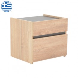 Κομοδίνο Comcie pakoworld σε φυσικό με γκρι απόχρωση 50x42x45.5εκ 362-000001