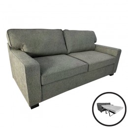 Καναπές-κρεβάτι διθέσιος με αναδιπλούμενο στρώμα Polaris pakoworld χακί ύφασμα181x91x83εκ