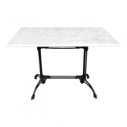 Τραπέζι μαρμάρινο Zosal pakoworld μαντέμι σε λευκή-μαύρη απόχρωση 110x70x71.8εκ