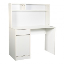 Γραφείο εργασίας Secreta pakoworld με ράφι σε λευκή απόχρωση 110x50x135εκ
