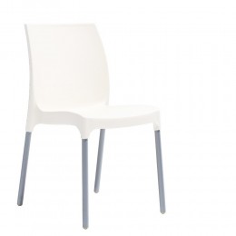 Norman Καρέκλα 42x58x84(45)cm Polypropylene-Αλουμίνιο Λευκό 386-1336