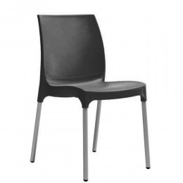 Norman Καρέκλα 42x58x84 (45) cm Polypropylene-Αλουμίνιο Μαύρο 386-1332