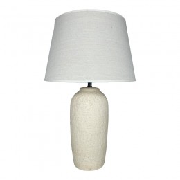 Επιτραπέζιο φωτιστικό Barout Inart Ε27 κεραμικό σε μπεζ απόχρωση Φ40x62εκ