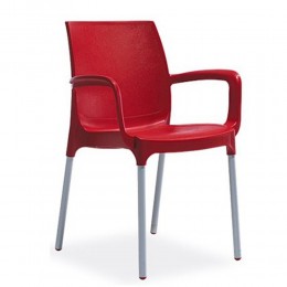Norman Πολυθρόνα 55x58x82(45)cm Πολυπροπυλένιο Κόκκινο 387-1340