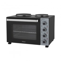 Ηλεκτρικό φουρνάκι με 2 εστίες PREO-40589 PRIMO 35L 3000W Γυάλινη πρόσοψη Μαύρο/Ασημί 400589