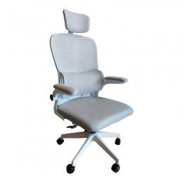 Καρέκλα γραφείου Recko pakoworld ύφασμα mesh σε γκρι απόχρωση 56x62x116-125εκ