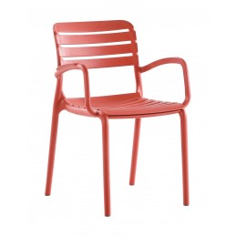 Notte πολυθρόνα pp RED στοιβαζόμενη 56x56x82(47)cm 