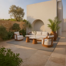 TORRE ΣΑΛΟΝΙ SET 1+2+2 TERRACOTTA 198x81x66cm