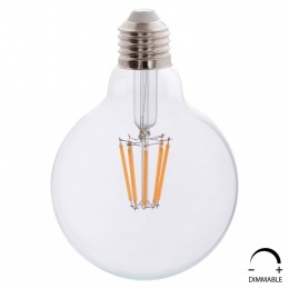 ΛΑΜΠΤΗΡΑΣ GLOBO LED FILAMENT 8W E27 2700K ΔΙΑΦΑΝΟΣ DIMMABLE HM4050.01