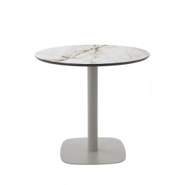 UNO ΤΡΑΠΕΖΙ BEIGE ΜΕ ΟΨΗ ΜΑΡΜΑΡΟΥ ΓΚΡΙ 80x80x74cm