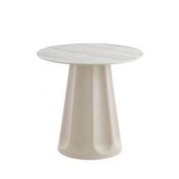 VELLUM ΤΡΑΠΕΖΙ BEIGE ΜΕ ΟΨΗ ΜΑΡΜΑΡΟΥ 80x80x76.5cm