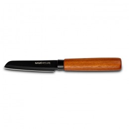 NAVA Ατσάλινο μαχαίρι λαχανικών "Nature" με ξύλινη λαβή και αντικολλητική επίστρωση 19cm 10-054-025