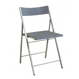 Oslo Πτυσσόμενη Καρέκλα 43x39x78cm Μέταλλο/Πλαστικό Γκρι/Γκρι