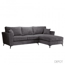 BOEL ΚΑΝΑΠΕΣ ΓΩΝΙΑ ΔΕΞΙΑ ΓΚΡΙ LINCOLN D 90 280x170x92cm