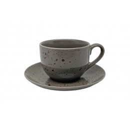 Πορσελάνινο φλυτζάνι καφέ με πιατάκι Premium Space grey 90ml 8255-05
