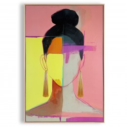 ΠΙΝΑΚΑΣ ΣΕ ΚΑΜΒΑ PINK YELLOW ABSTRACT 78Χ118ΕΚ