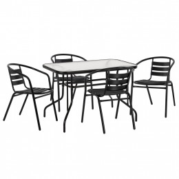 ΣΕΤ ΤΡΑΠΕΖΑΡΙΑΣ 5ΤΜΧ ADAM HM21220 ΚΑΡΕΚΛΕΣ ΜΕΤΑΛΛΙΚΕΣ & ΤΡΑΠΕΖΙ 110x60 ΜΑΥΡΟ