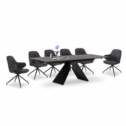 ΣΕΤ ΤΡΑΠΕΖΑΡΙΑΣ 7ΤΜΧ DOMINION SM21231 ΚΕΡΑΜΙΚΟ TOP--ΜΑΥΡΟ ΜΕΤΑΛΛΟ