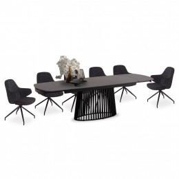 ΣΕΤ ΤΡΑΠΕΖΑΡΙΑΣ 7ΤΜΧ MEMNON SM21238 ΚΕΡΑΜΙΚΟ TOP--ΜΑΥΡΟ ΜΕΤΑΛΛΟ