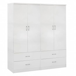 ΝΤΟΥΛΑΠΑ 4ΦΥΛΛΗ REINA ME 4 ΣΥΡΤΑΡΙΑ HM21258 ΜΕΛΑΜΙΝΗ ΣΕ ΛΕΥΚΟ 160x42,5x180,5Υεκ