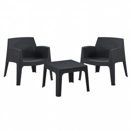 ΣΕΤ LOUNGE 3ΤΜΧ SLEEK HM21274.02 ΜΑΥΡΟ ΠΟΛΥΠΡΟΠΥΛΕΝΙΟ