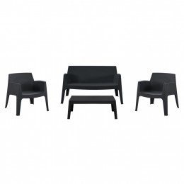 ΣΕΤ LOUNGE 4ΤΜΧ SLEEK HM21275.02 ΜΑΥΡΟ ΠΟΛΥΠΡΟΠΥΛΕΝΙΟ